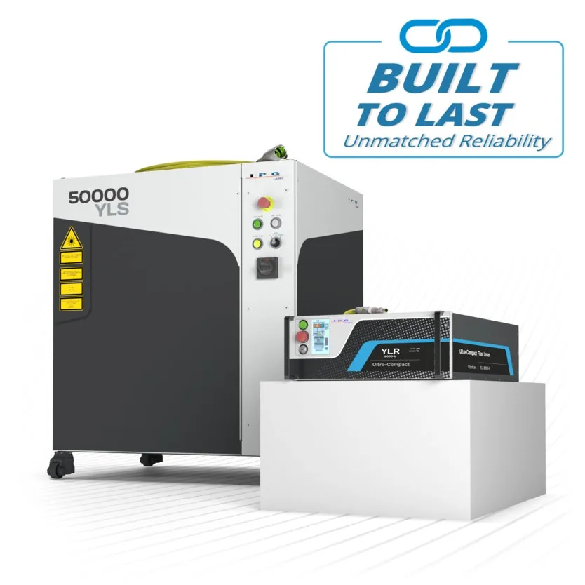 Fiber, UV and CO₂ lasers, matched to the material and the feature.